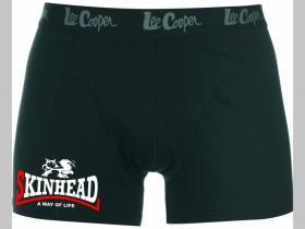 Skinhead a Way of Life čierne trenírky BOXER s tlačeným logom, top kvalita 95%bavlna 5%elastan